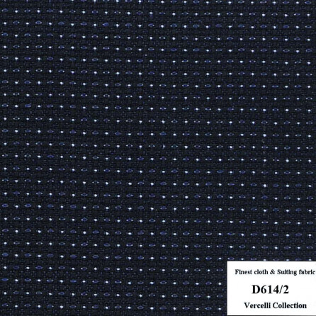 D614/2 Vercelli CXM - Vải Suit 95% Wool - Xanh Dương Hoa Văn